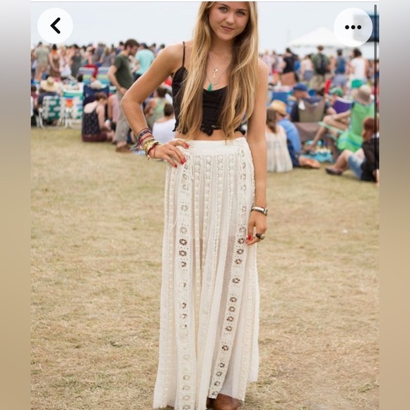 Free People Dresses & Skirts - Very Rare Free People Embroidered Maxi Skirt